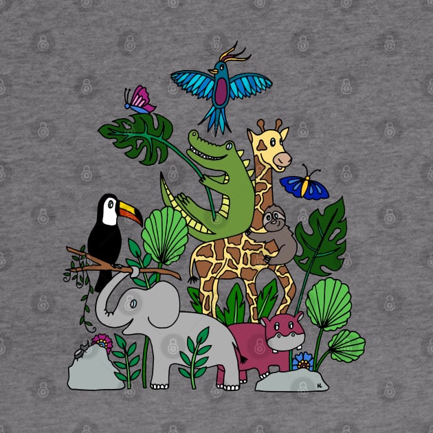 Jungle Animals Pileup by HLeslie Design